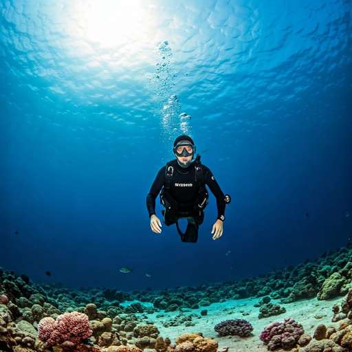 a group of scuba divers exploring a reef
