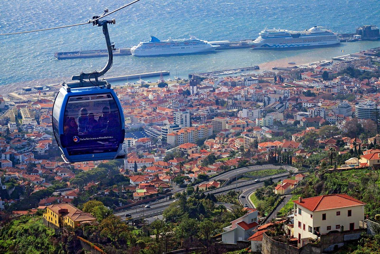 Funchal Marina, cable car, basket cars and CR7