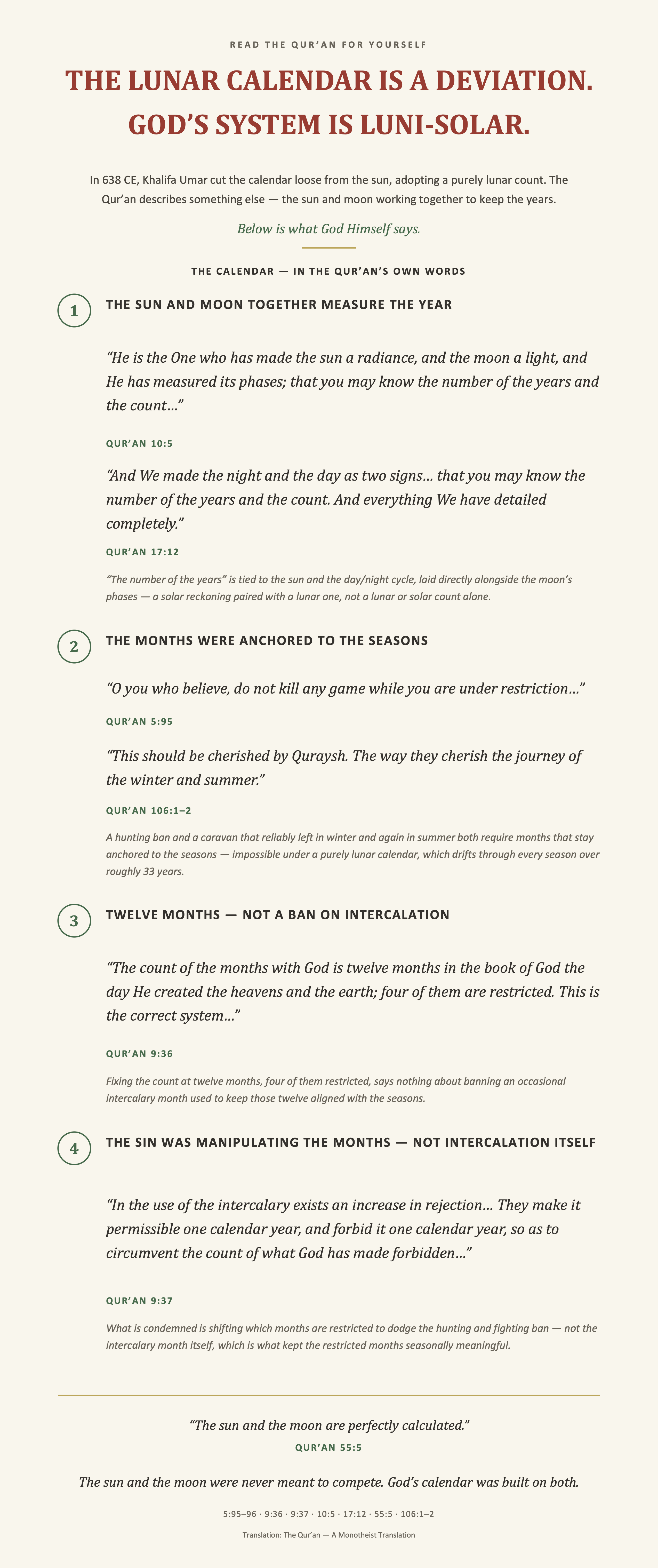 How to create a calendar according to God alone.