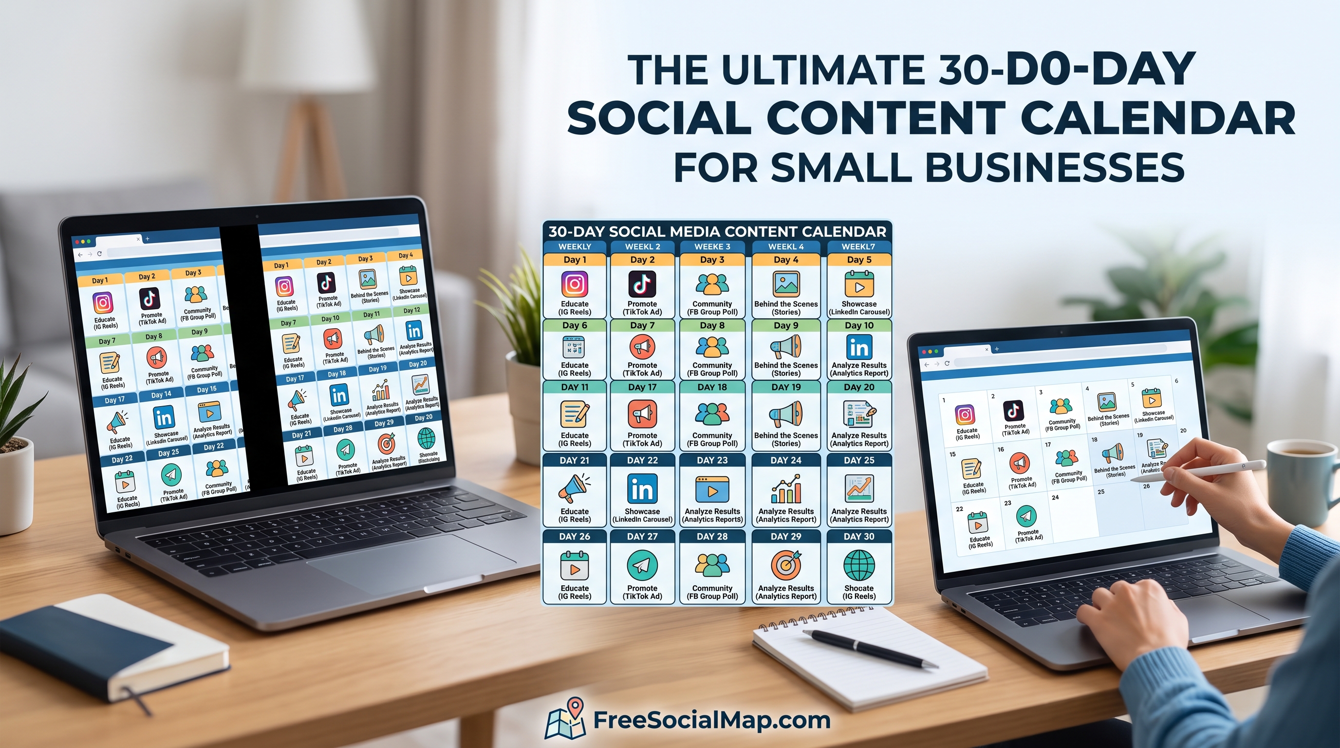 The Ultimate 30-Day Social Media Content Calendar for Small Businesses