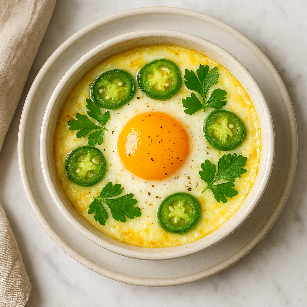 Cheesy Mustard Baked Eggs