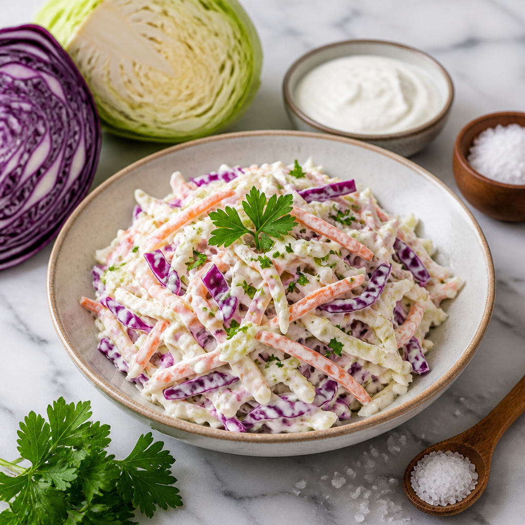 Creamy Cabbage and Yoghurt Slaw