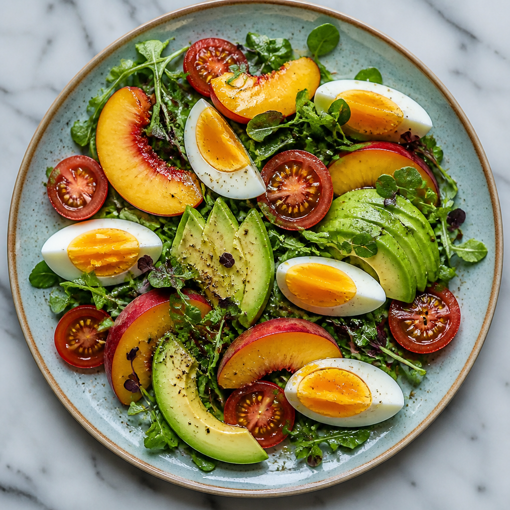 Peach, Avocado and Tomato Egg Salad