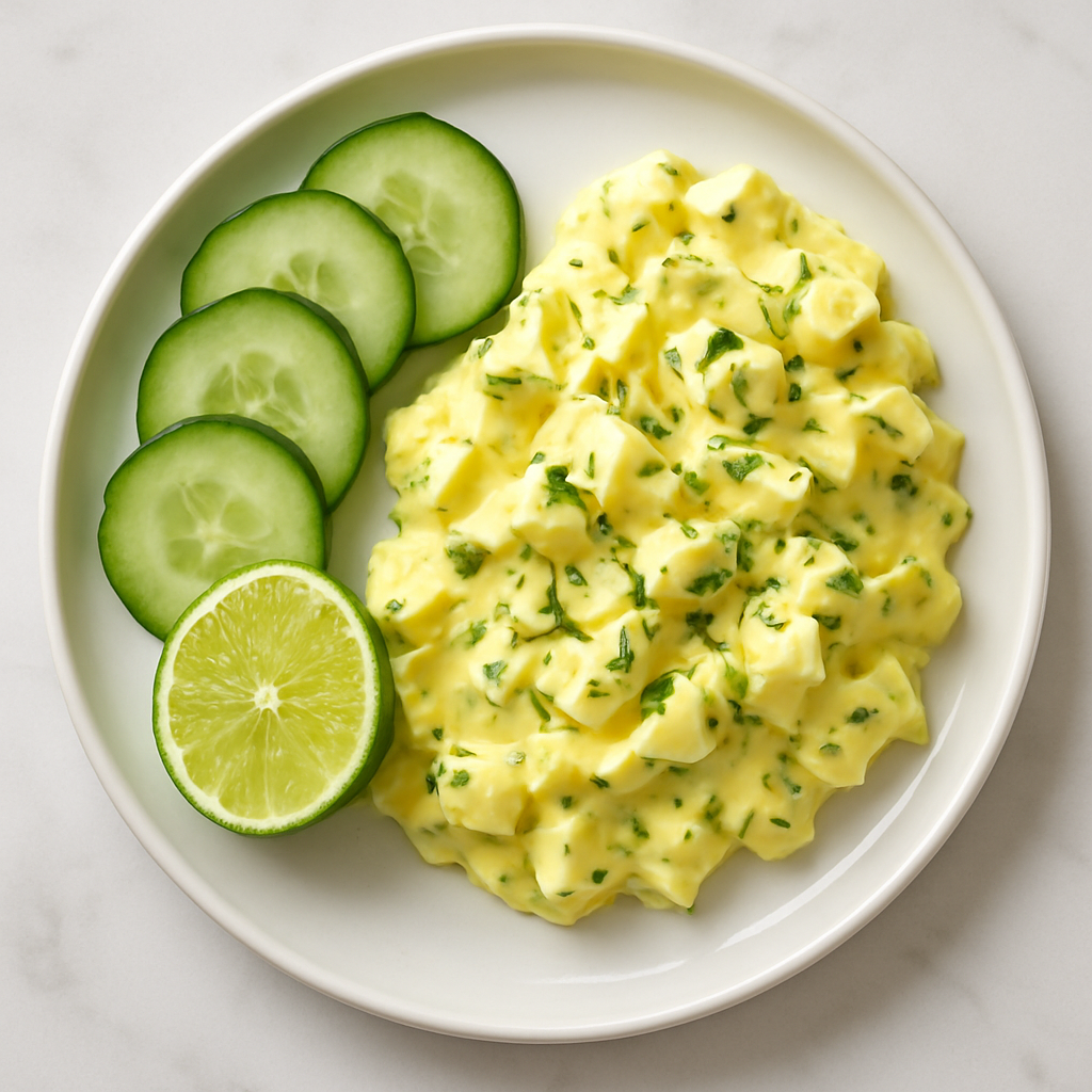 Coconut Yoghurt Egg Salad with Cucumber and Lime