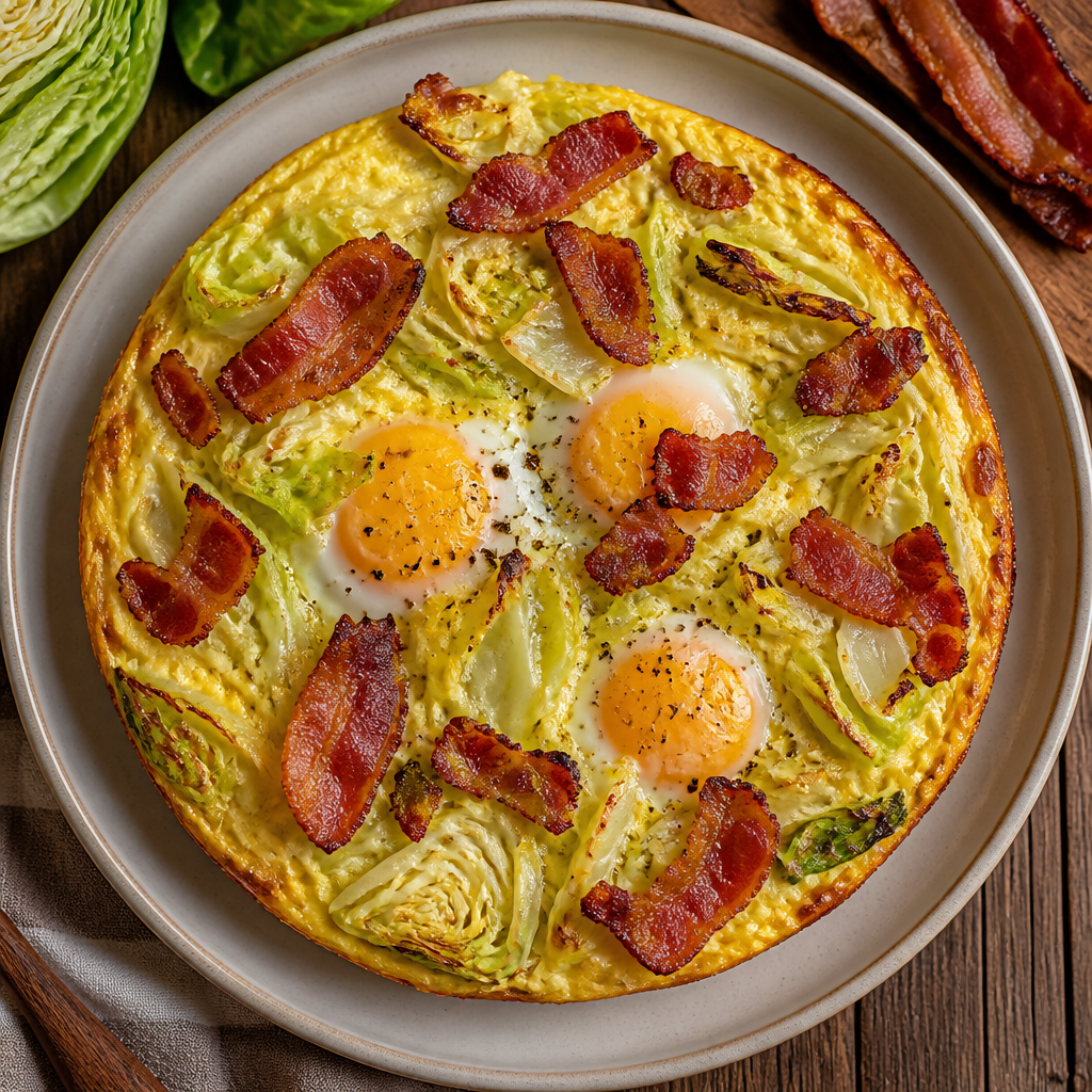 Bacon, Egg and Cabbage Frittata