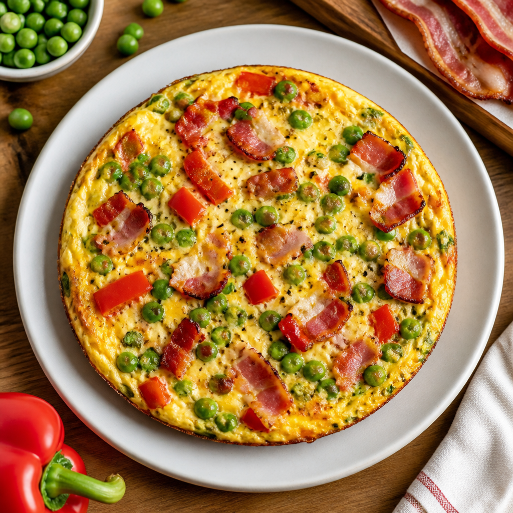 Bacon, Pea and Pepper Frittata