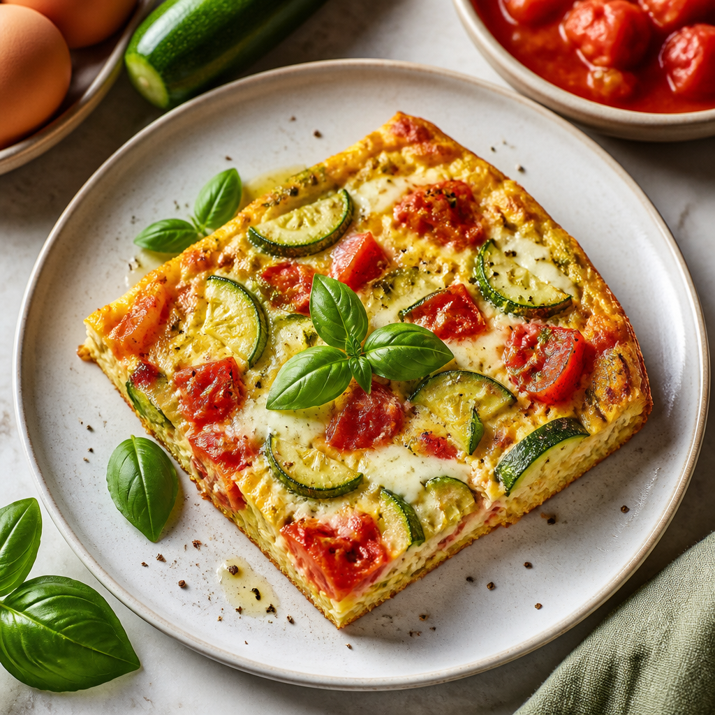Cheesy Courgette and Tomato Frittata