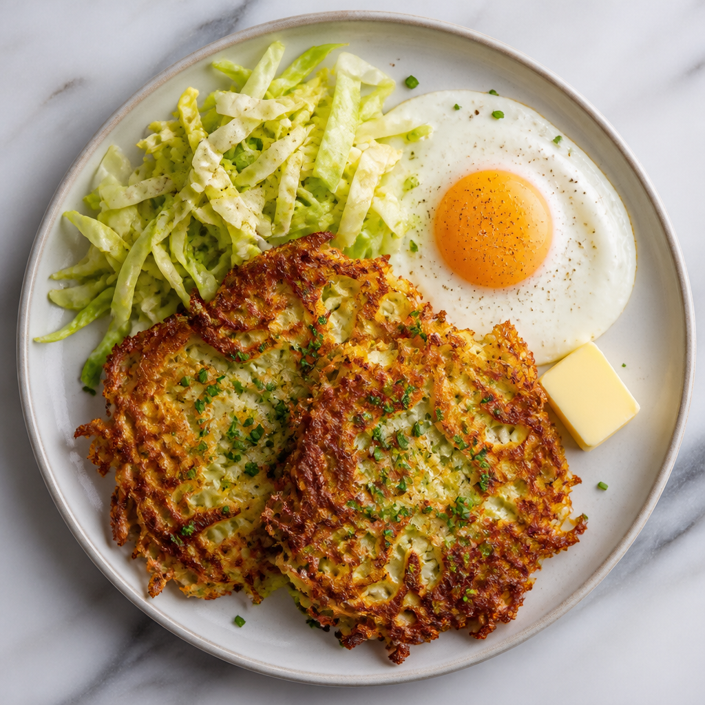 Cabbage Fritters with Yoghurt Dip