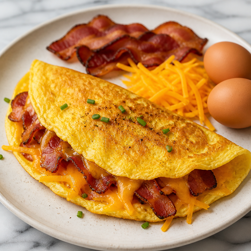 Cheddar Bacon Omelette