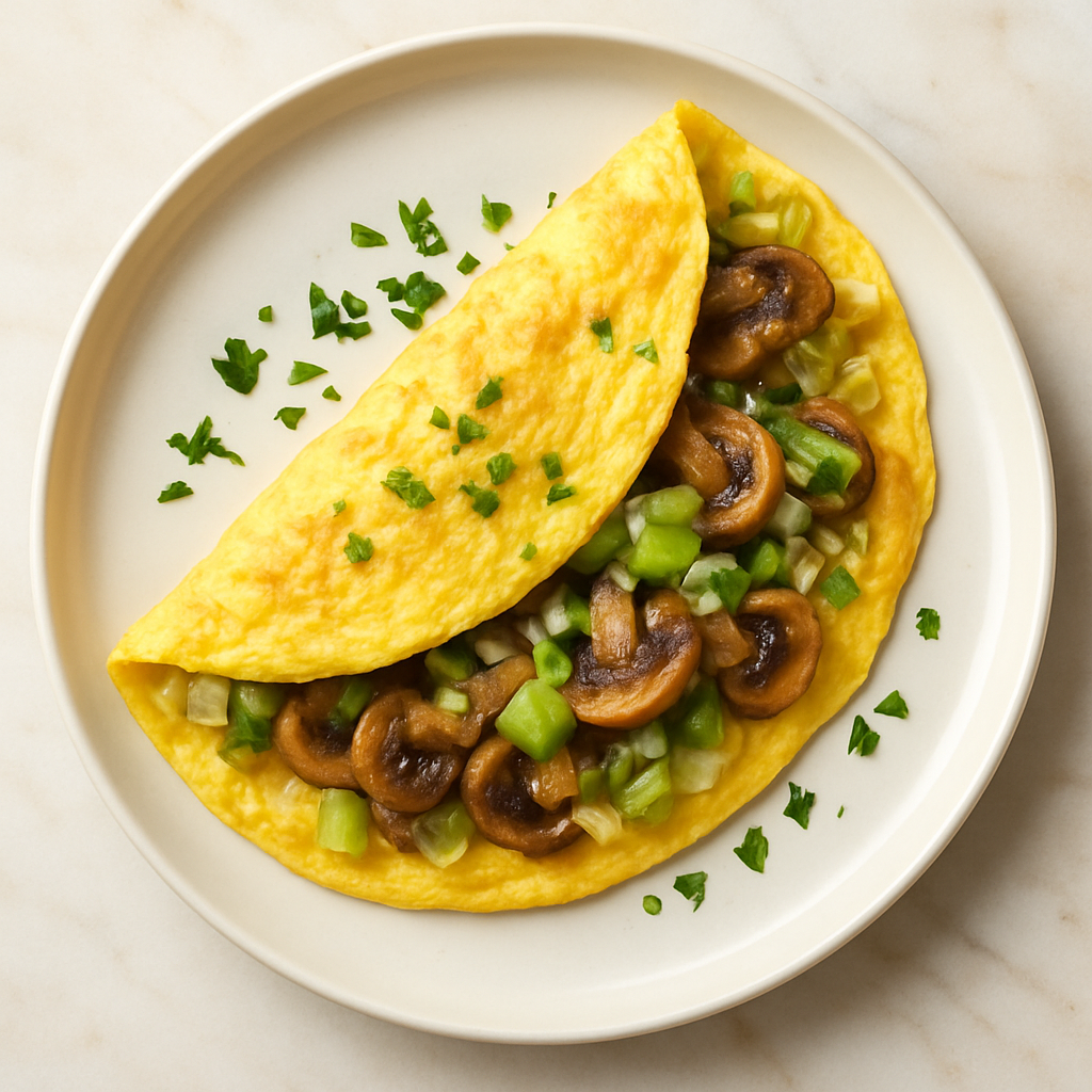 Creamy Mushroom and Celery Omelette