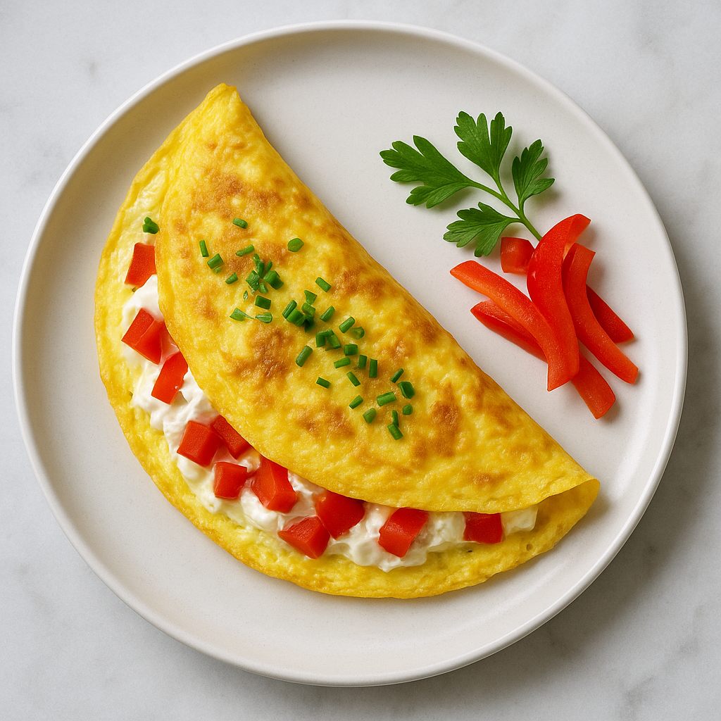 Baked Red Pepper and Cream Cheese Omelette