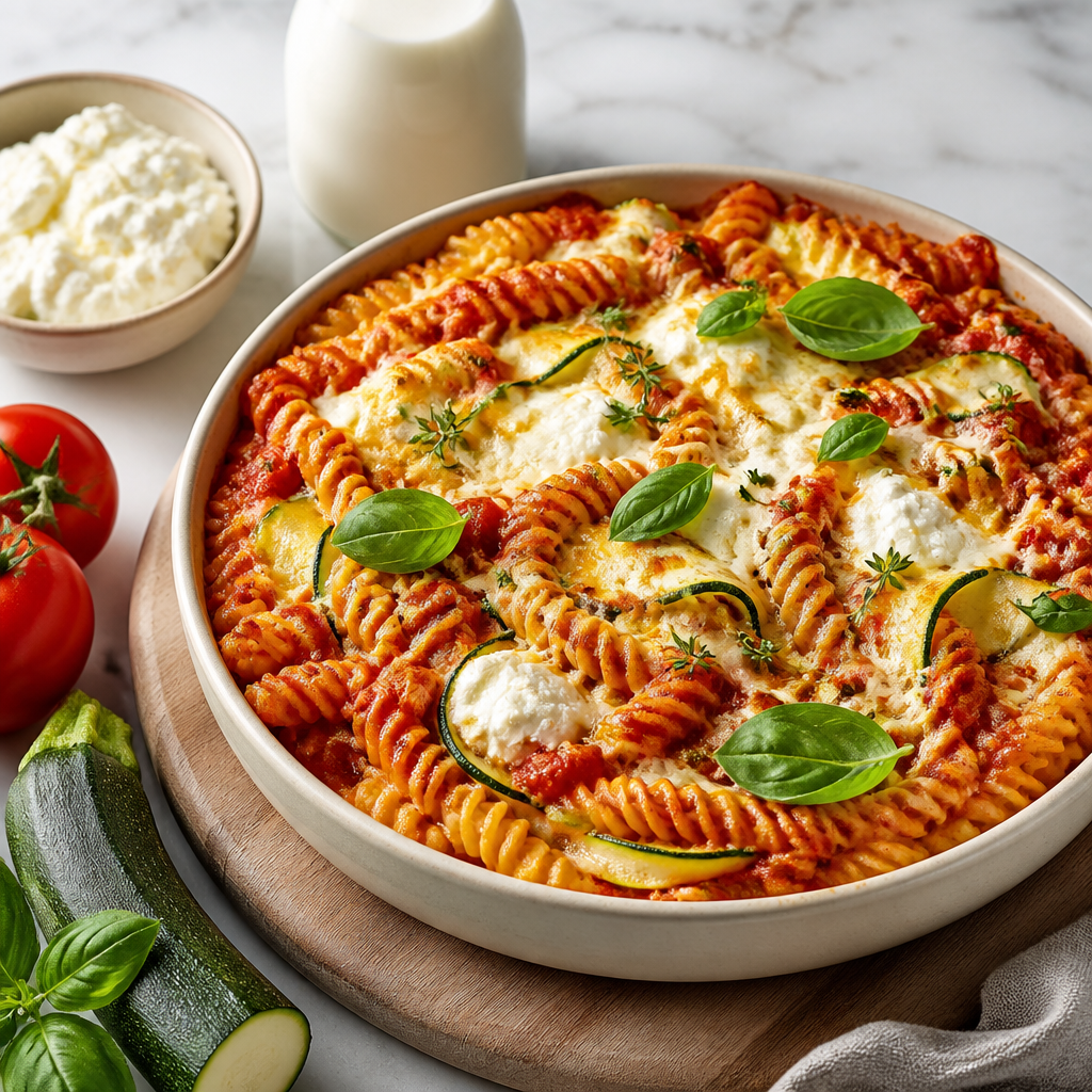 Creamy Courgette and Spiral Ricosa Bake