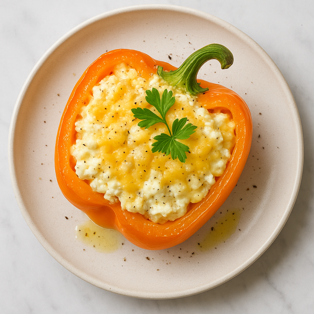 Baked Cottage Cheese and Cheddar Pepper Pots