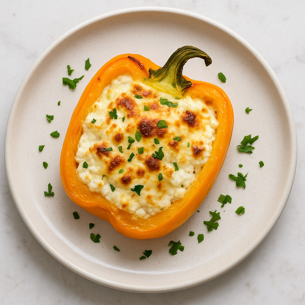 Garlic and Herb Cottage Cheese Stuffed Peppers