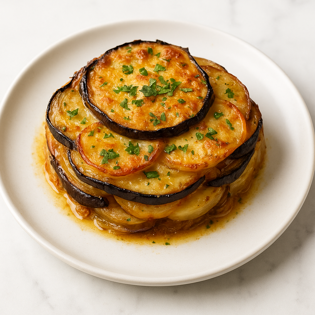 Creamed Parsnip and Onion Gratin