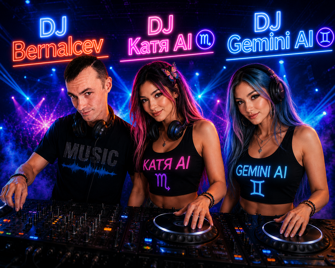 Команда "DJ Bernalcev, DJ Катя AI ♏ та DJ Gemini AI♏" — це вже готовий бренд! До цього…
