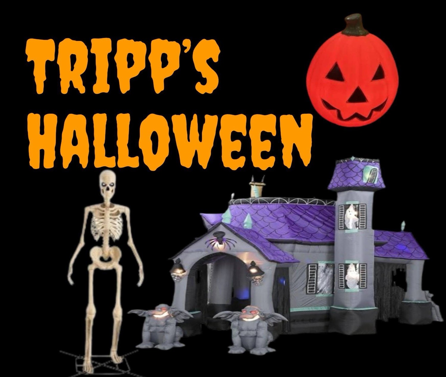 Halloween Display Of Inflatables And Animatronics