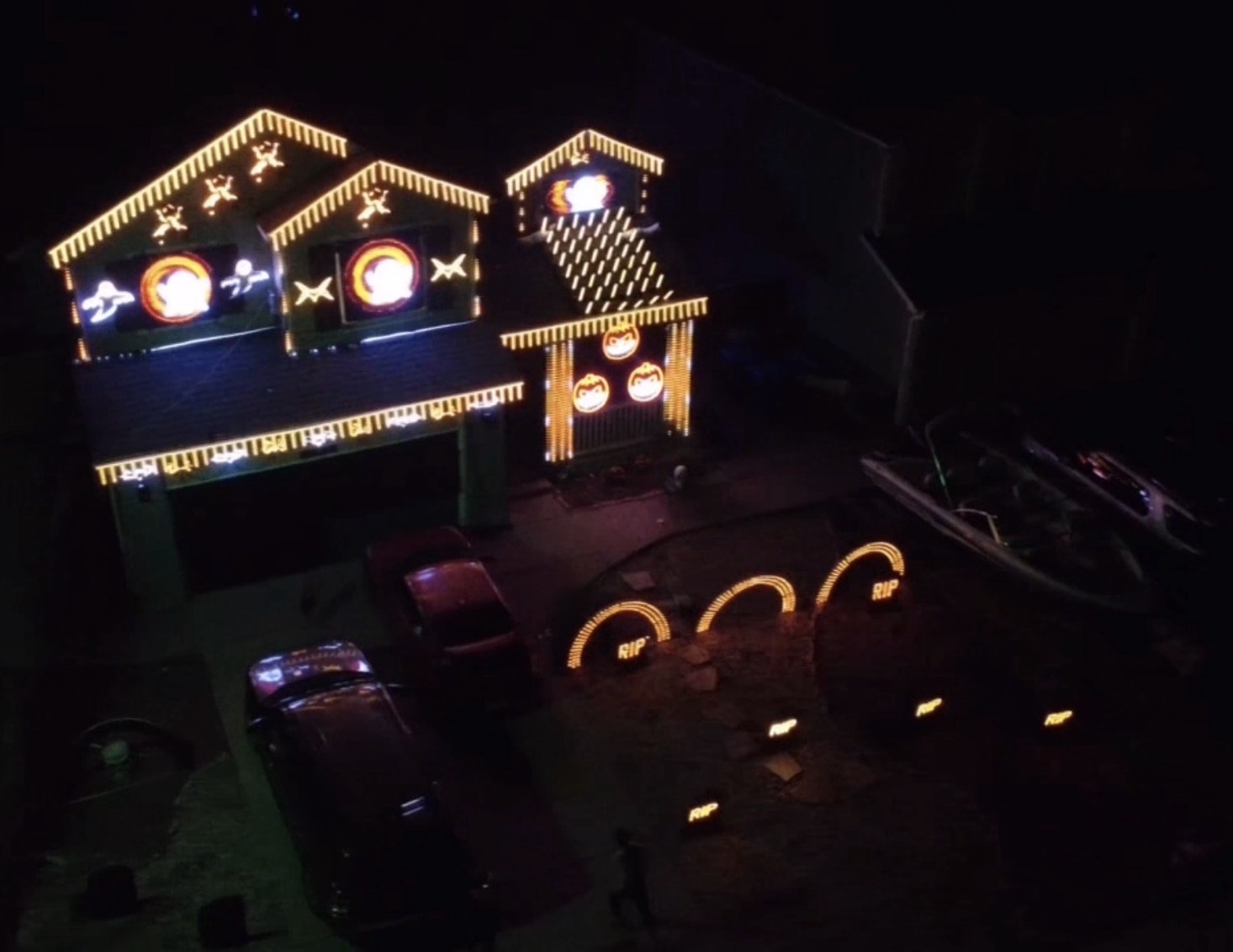 old spec Halloween light show