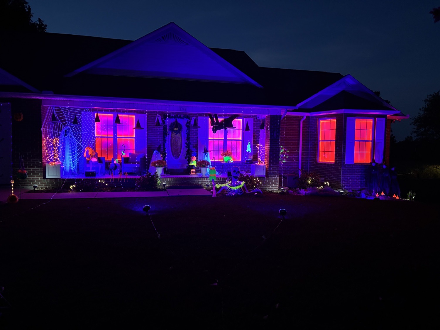 Fun Black Light House With Glowing Windows
