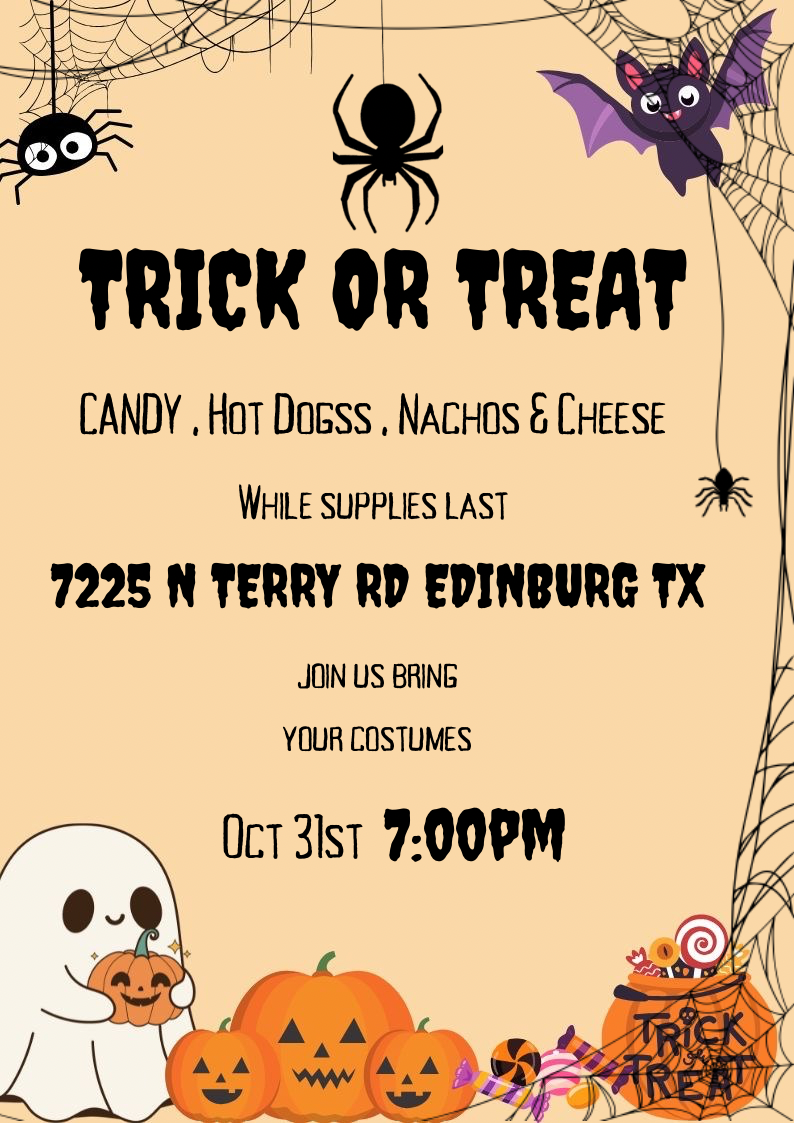 Hey everyone! We’ll be handing out candy tonight for Hallowe