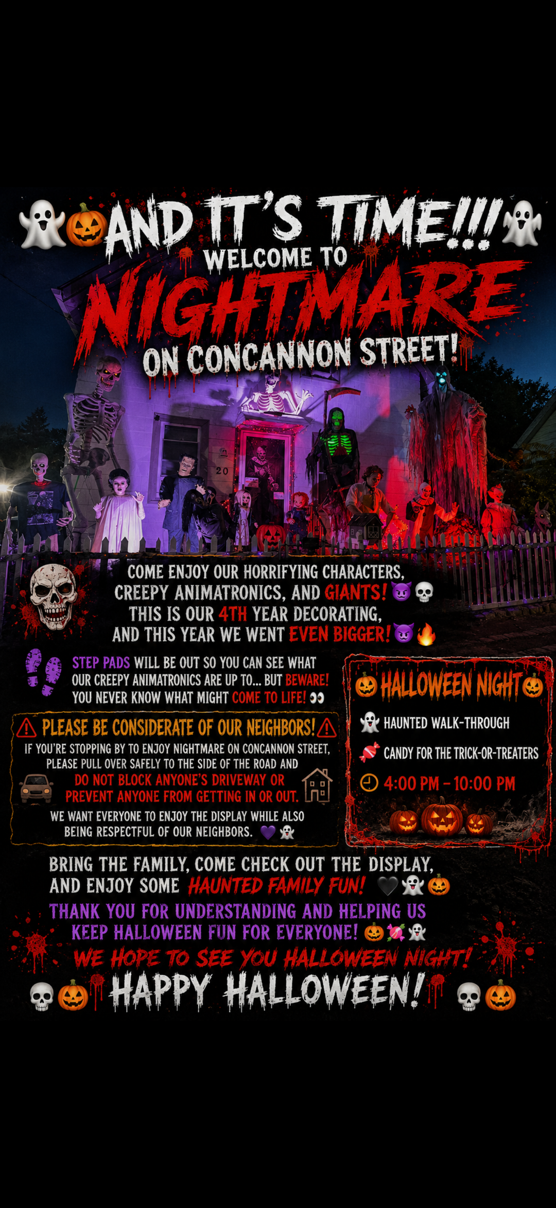 Nightmare On Concannon Street 🕷️🕸️☠️💀 Halloween Haunt in Providence, Rhode Island