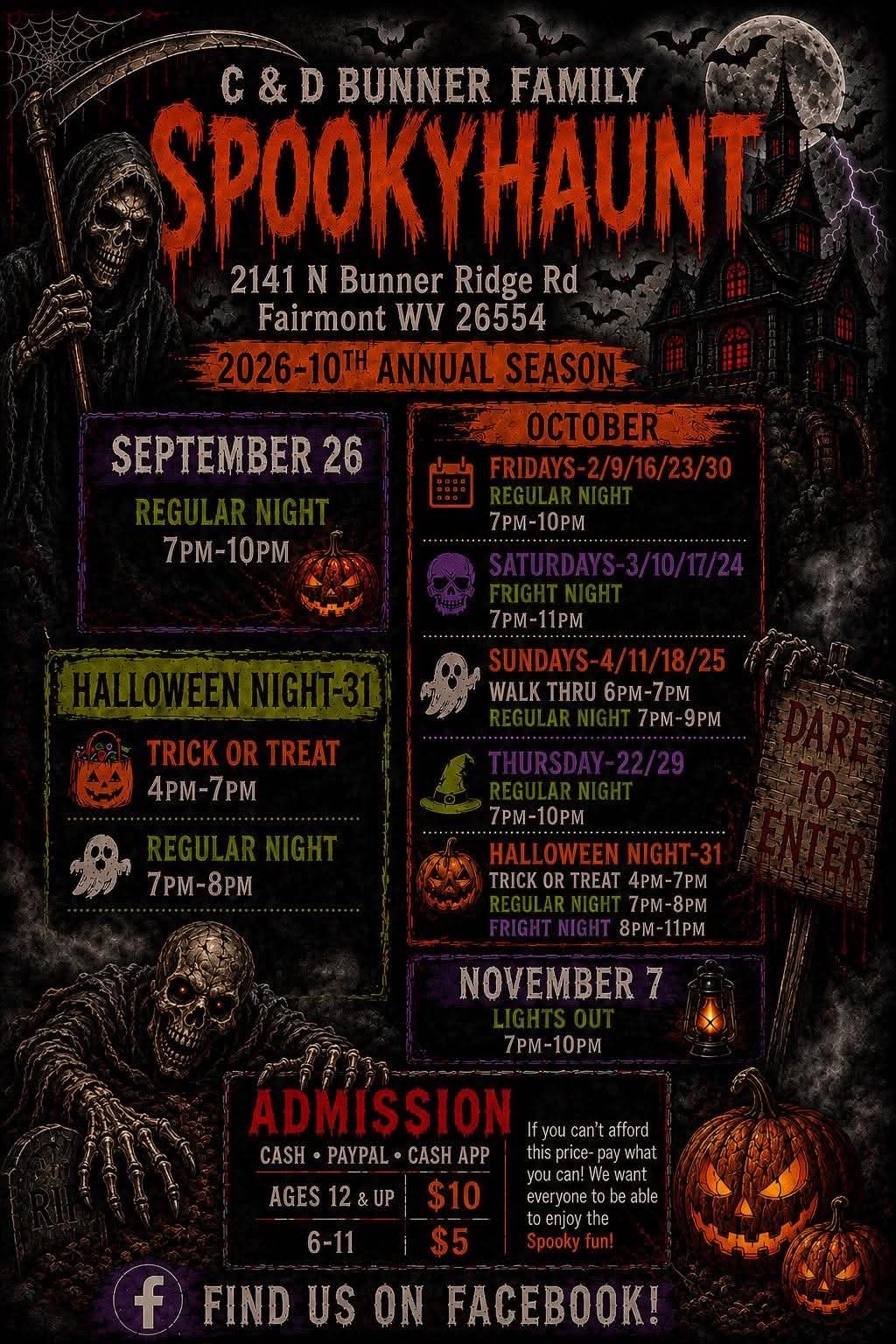 C & D Bunner Family Spooky Haunt in Fairmont, WV