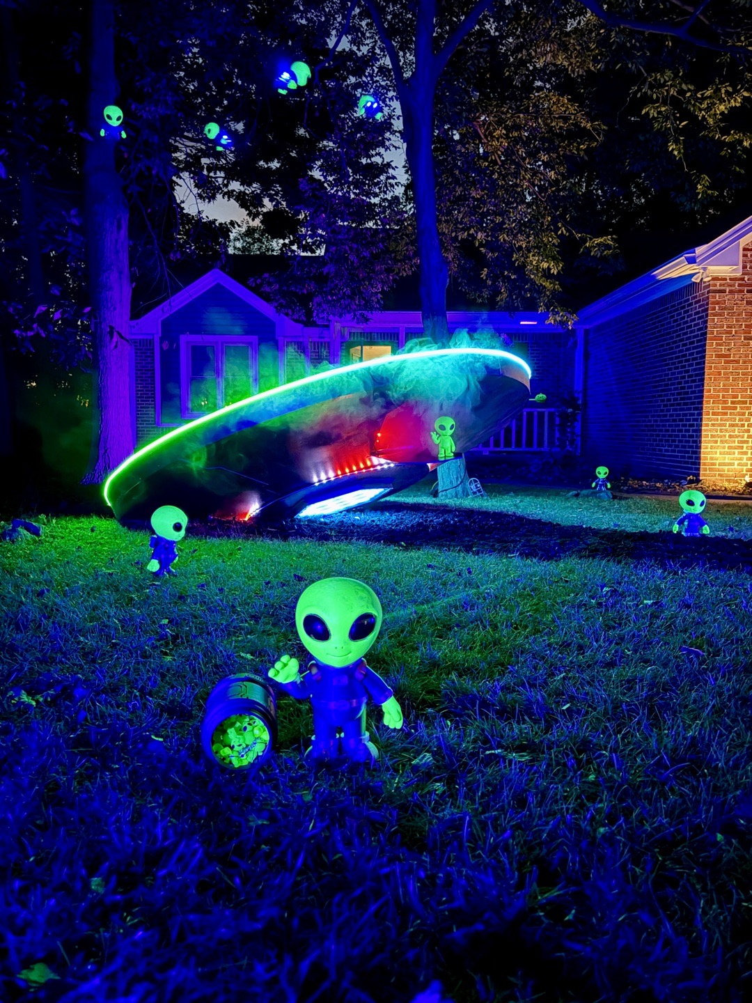Alien Encounter Halloween Display in Greenwood, Indiana