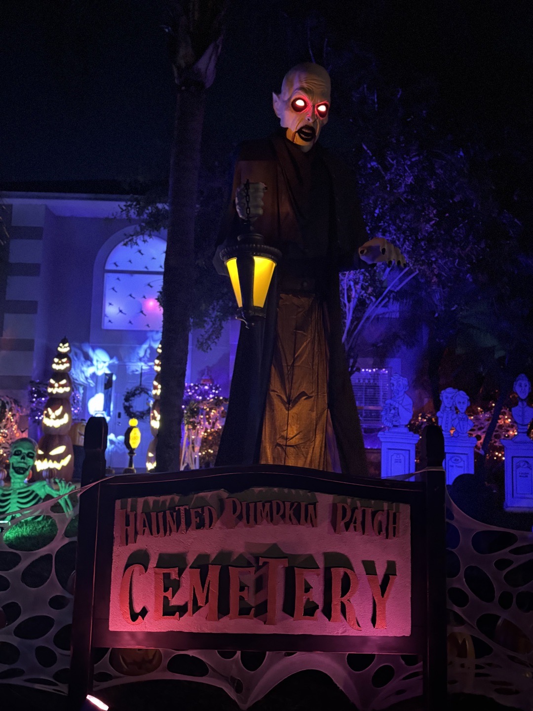 Poison Apple Pumpkin Patch Cemetary Display in Orlando, Florida
