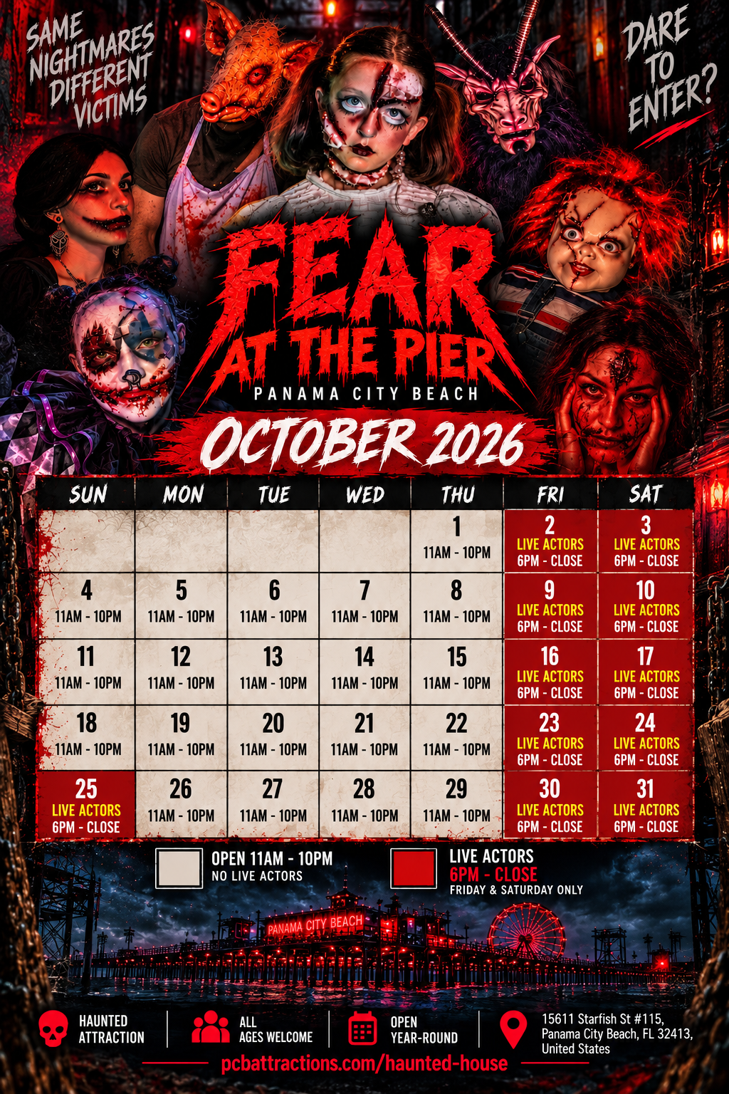 Fear At The Pier Haunted Attraction in Panama City Beach, Florida