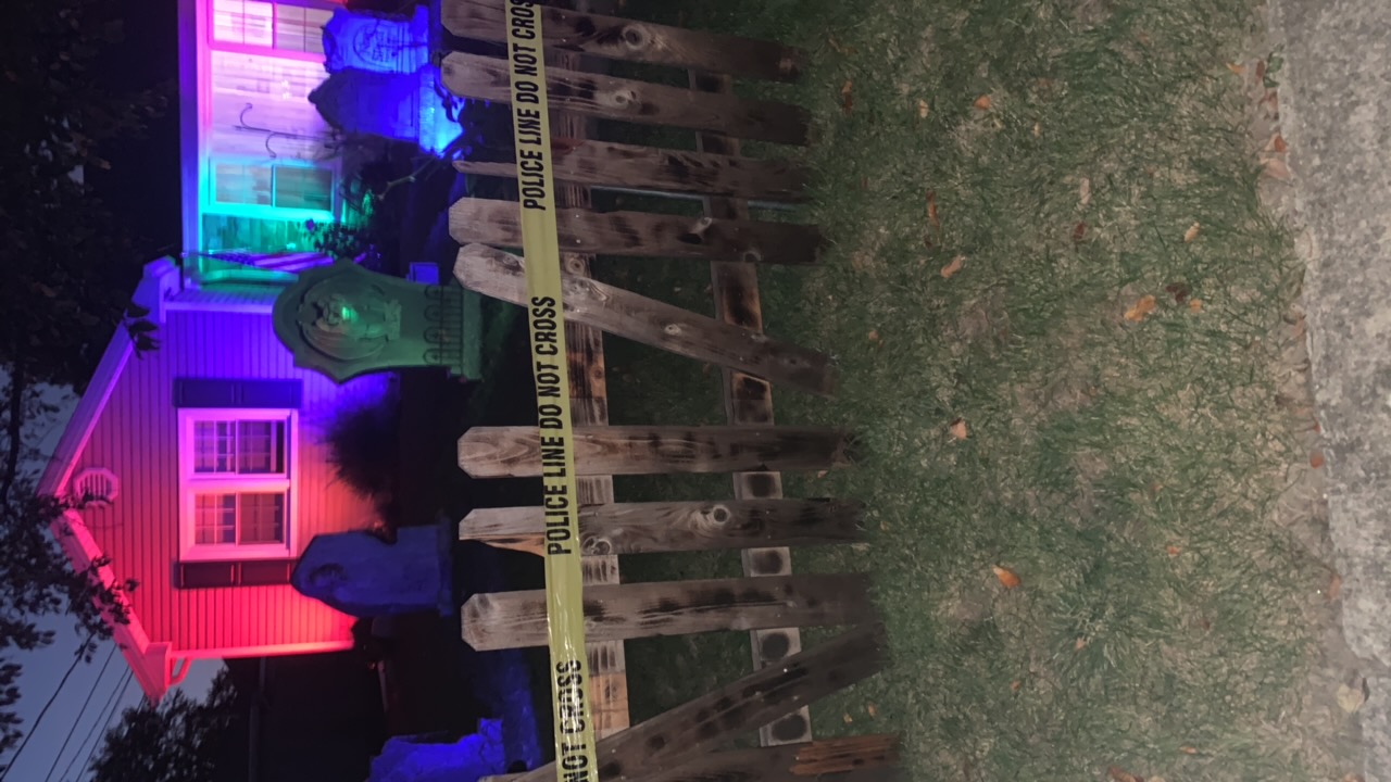 A little graveyard Halloween Display in Des Plaines, Illinois