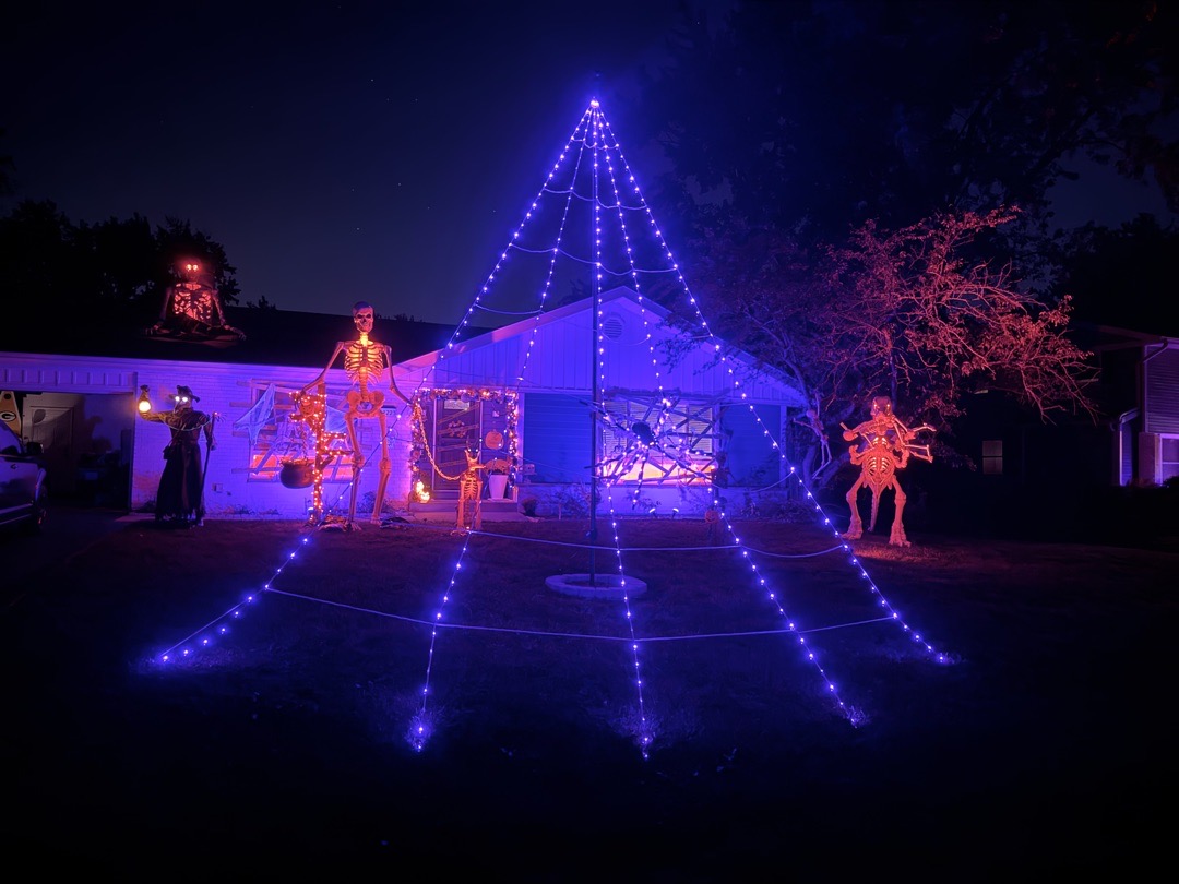 The Giant Violet Web Halloween Haunt in Pleasant Prairie, Wisconsin