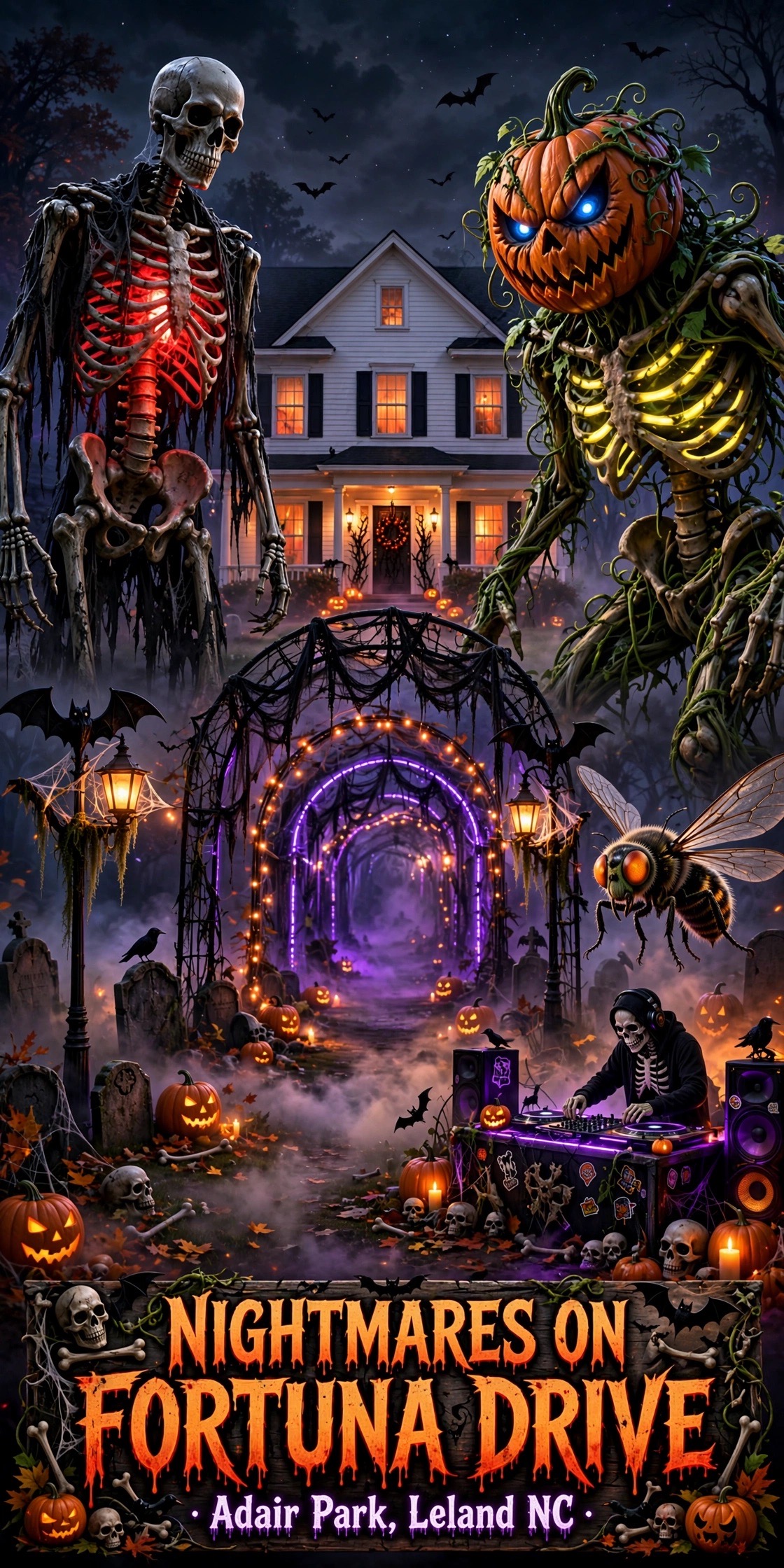 Nightmares on Fortuna Drive Halloween Haunt in Leland, North Carolina