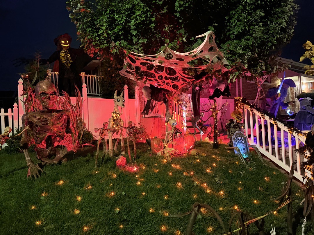 Hunted Oakhill Rd Halloween Display in Philadelphia, Pennsylvania