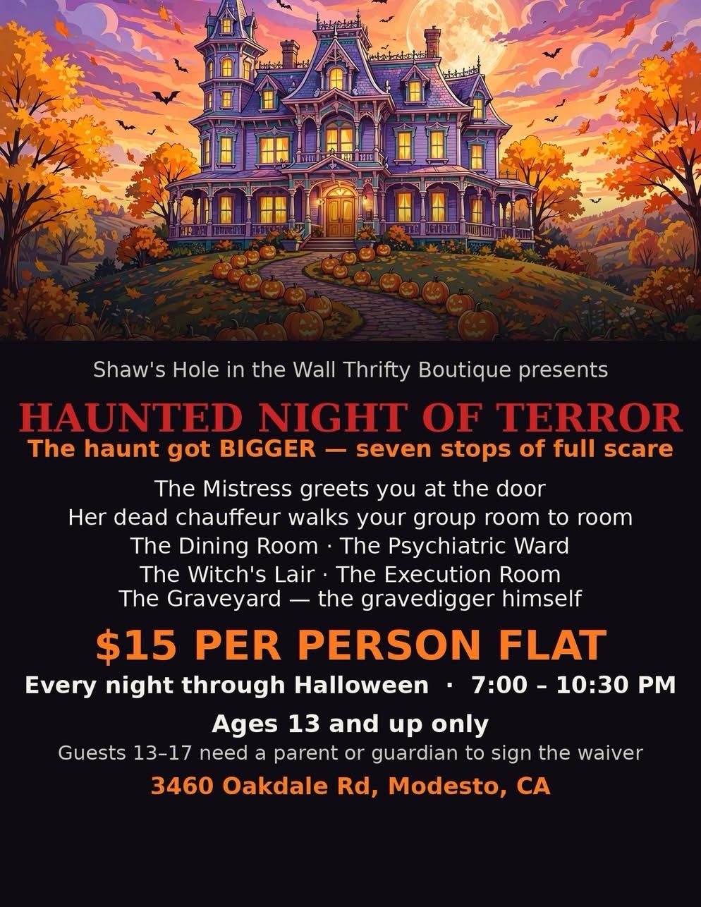 Haunted Night of Terror in Modesto, California