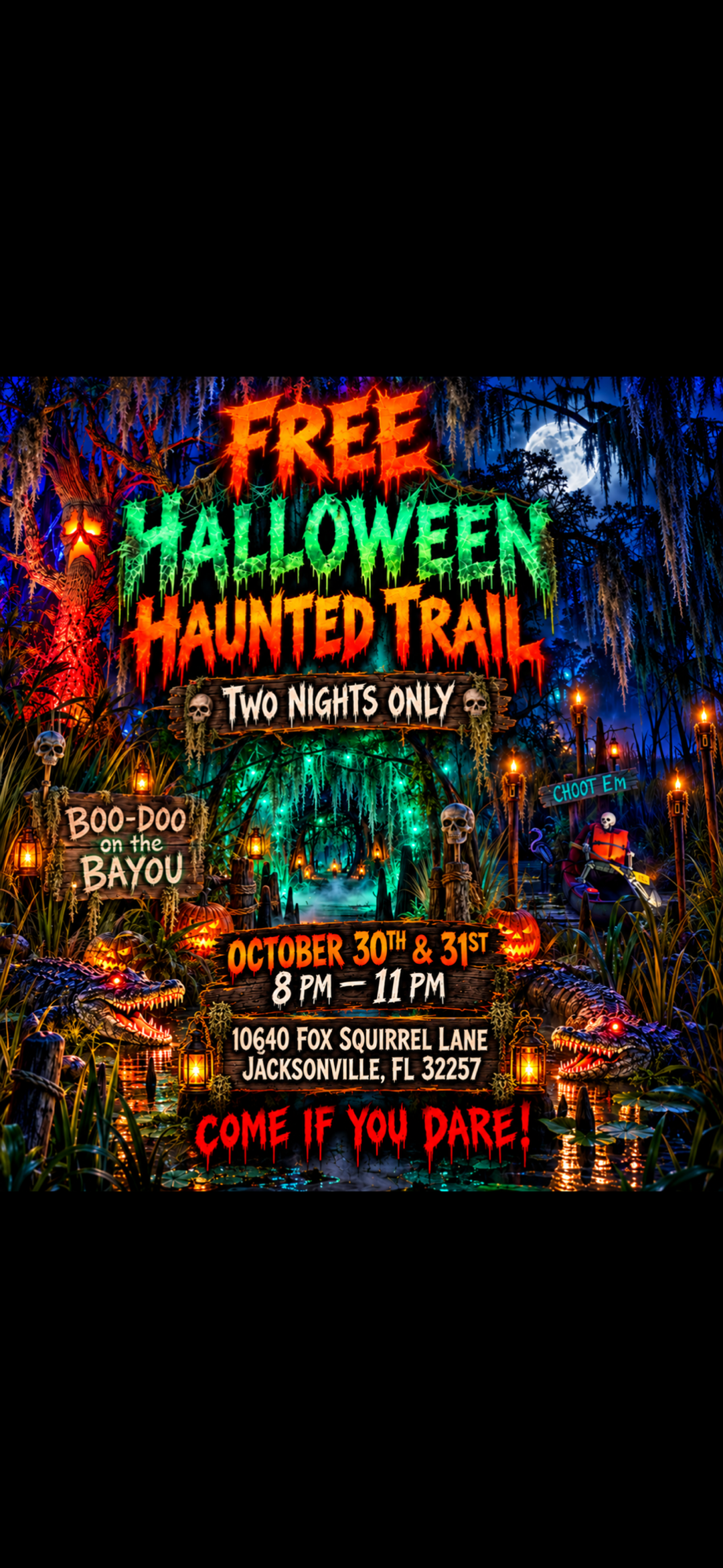 Boo-Doo on the Bayou Halloween Haunt in Jacksonville, Florida