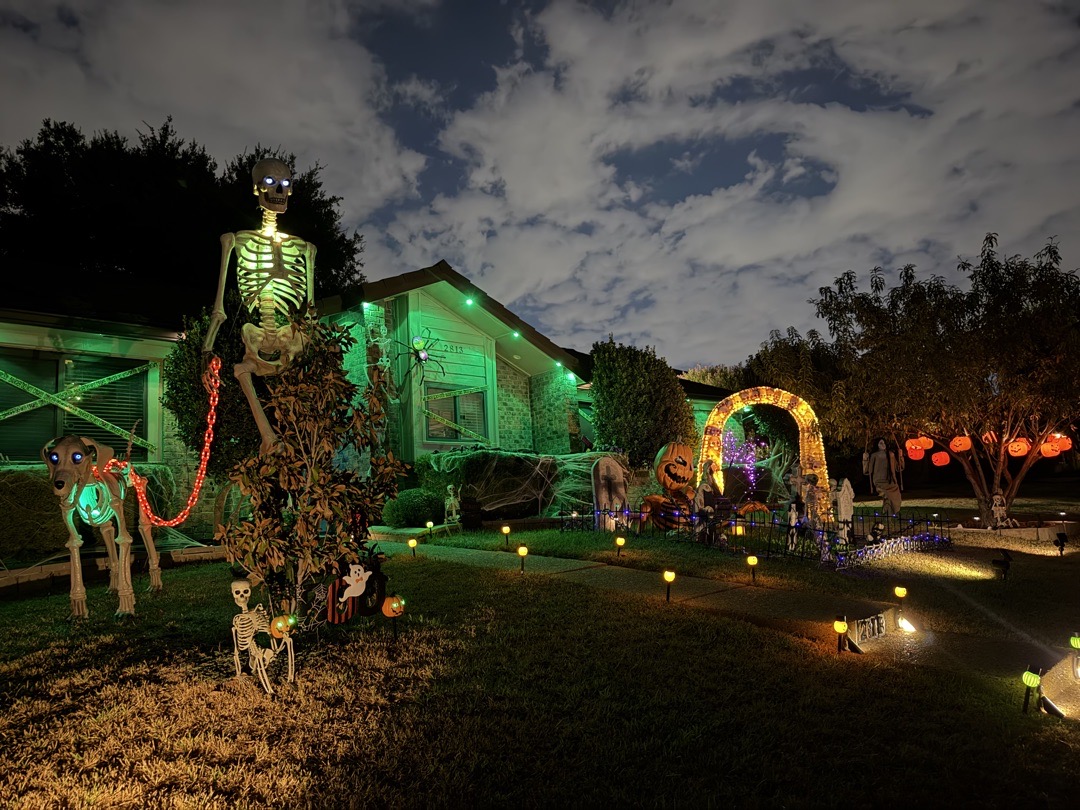 Giants on the Leash Halloween Display in Mesquite, Texas