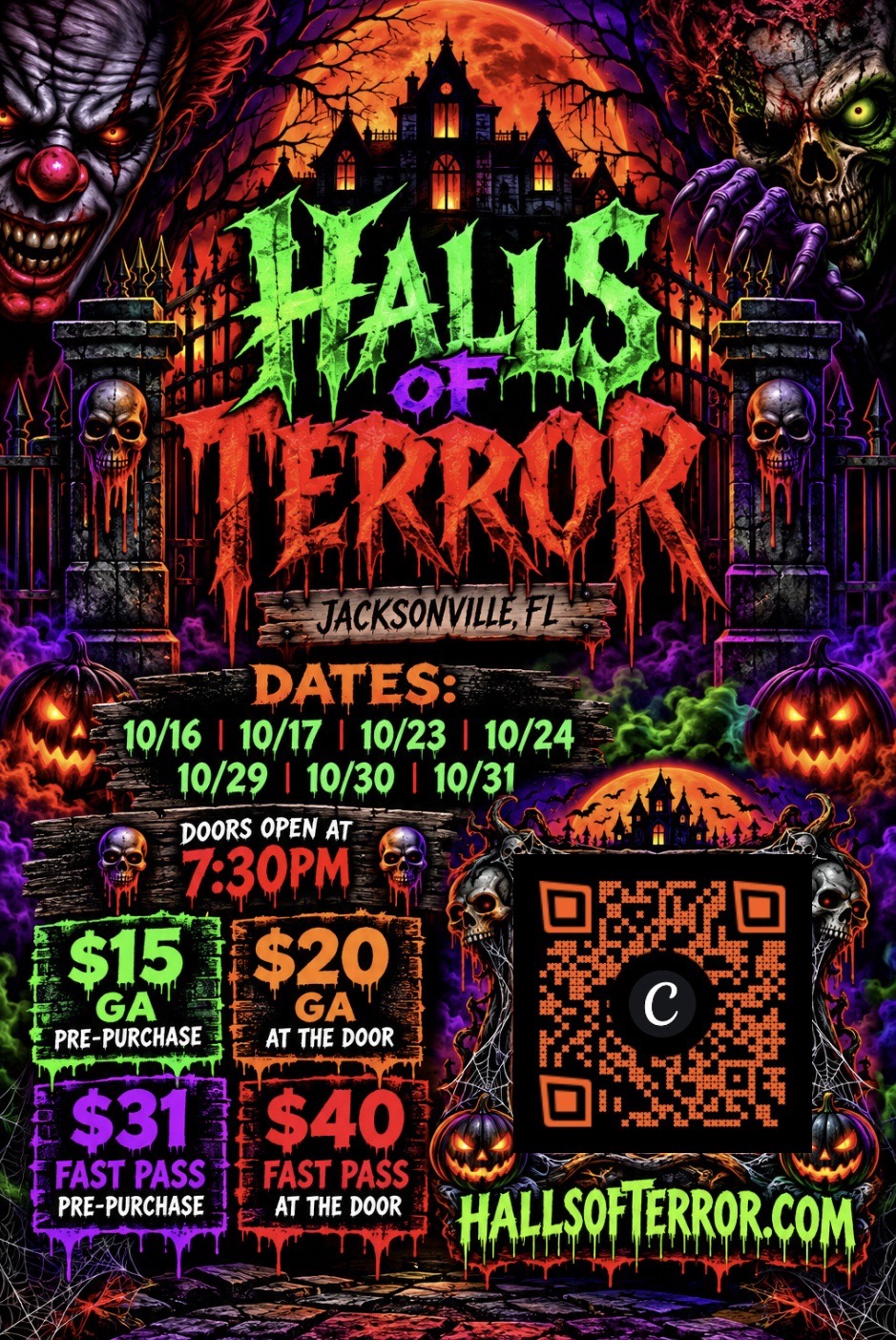 Halls Of Terror Halloween Haunt in Jacksonville, Florida