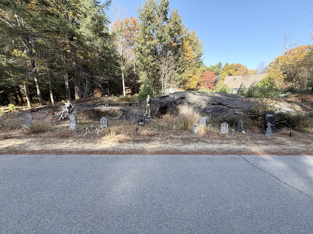 Skeleton Graveyard Halloween Haunt in Bow, New Hampshire