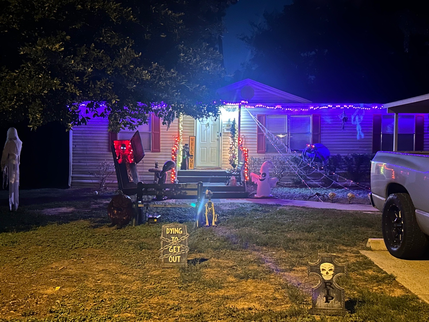 graveyard and lights