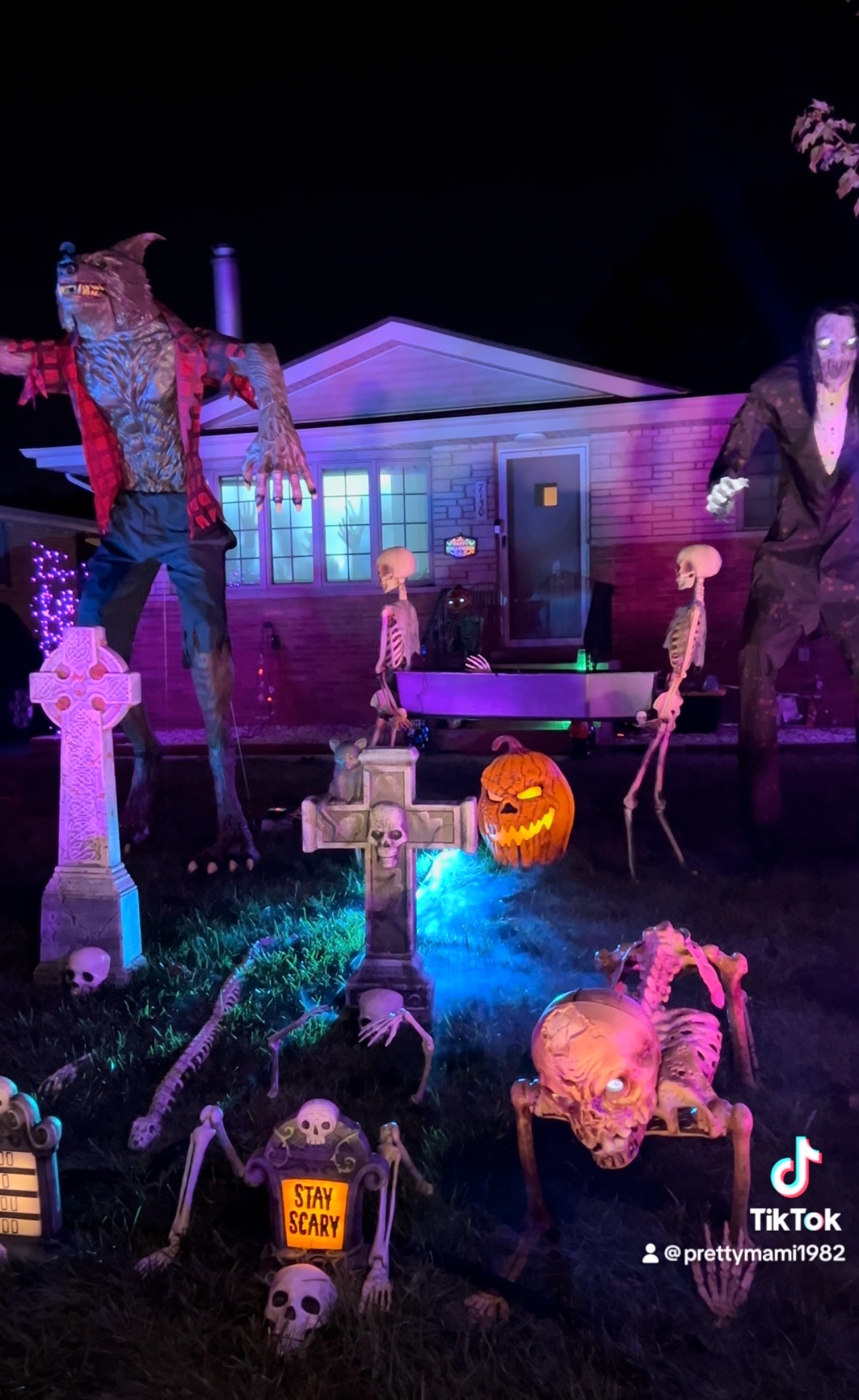 great yard display..Animatronics,projector, Come take a look