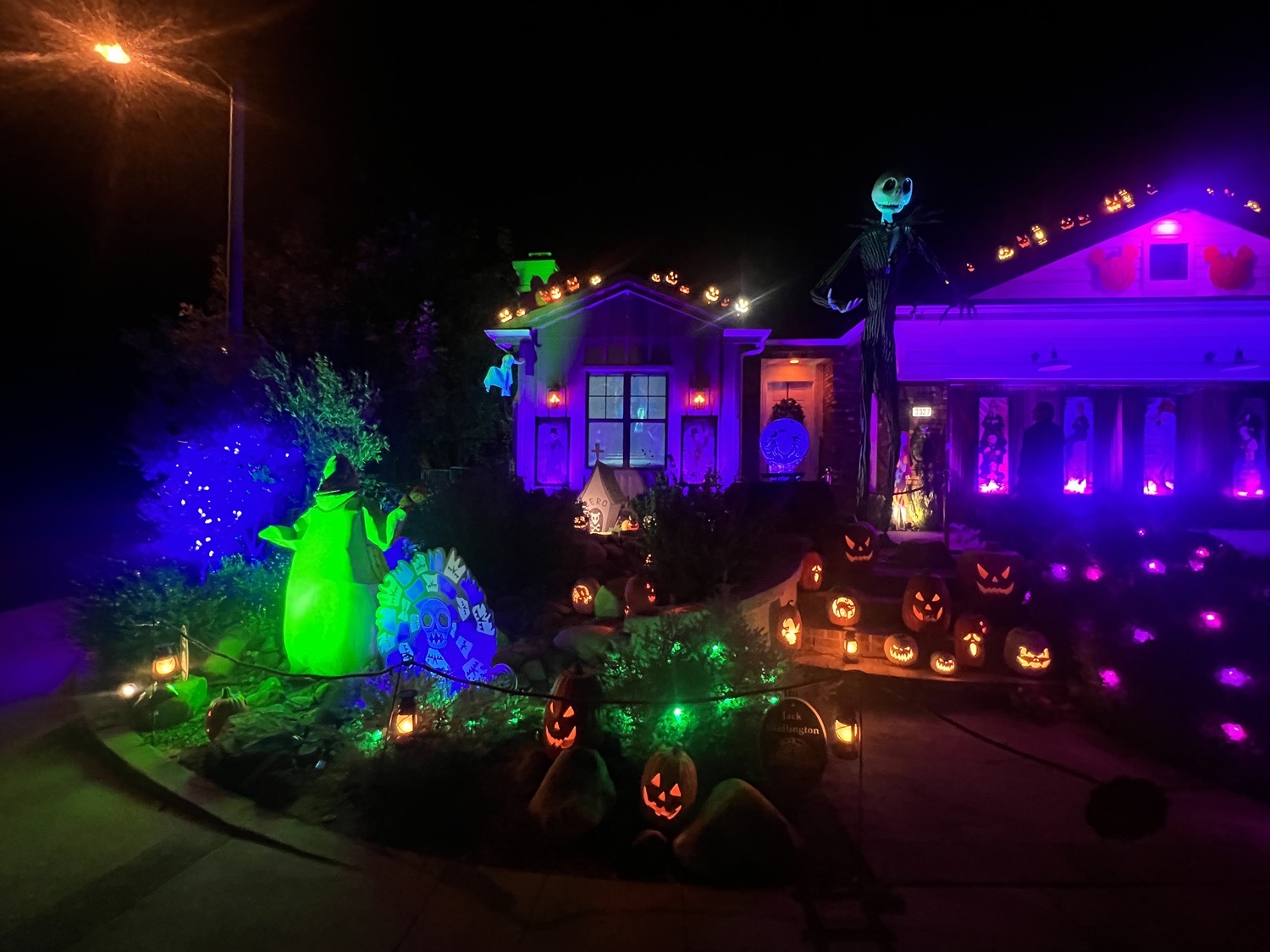 Disney themed haunted mansion display @langranchholidays