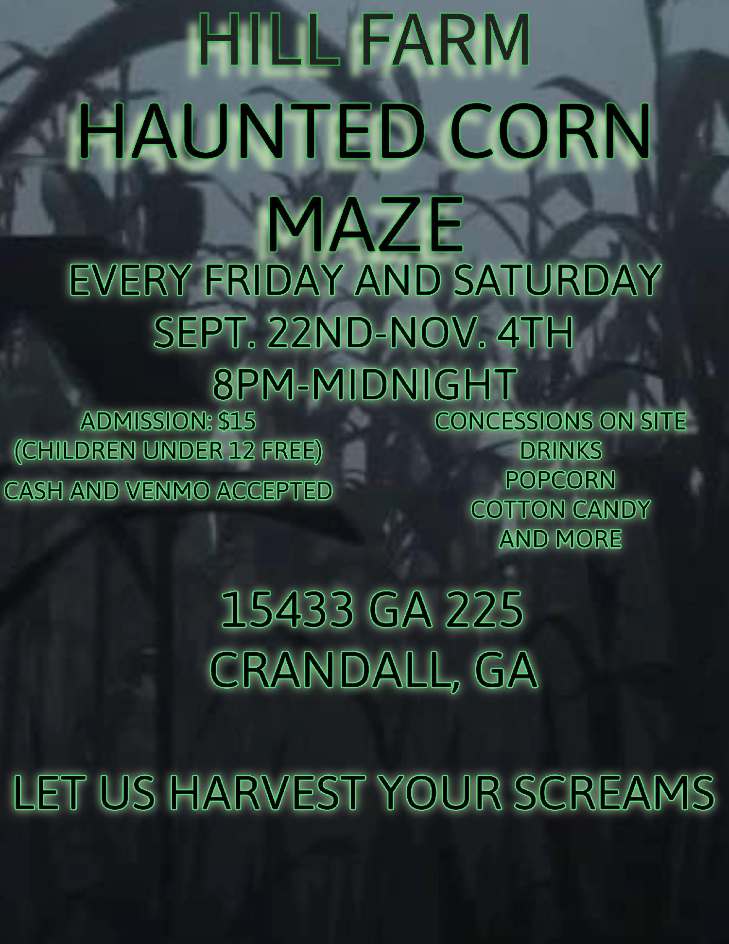 Hill farm haunted corn maze
