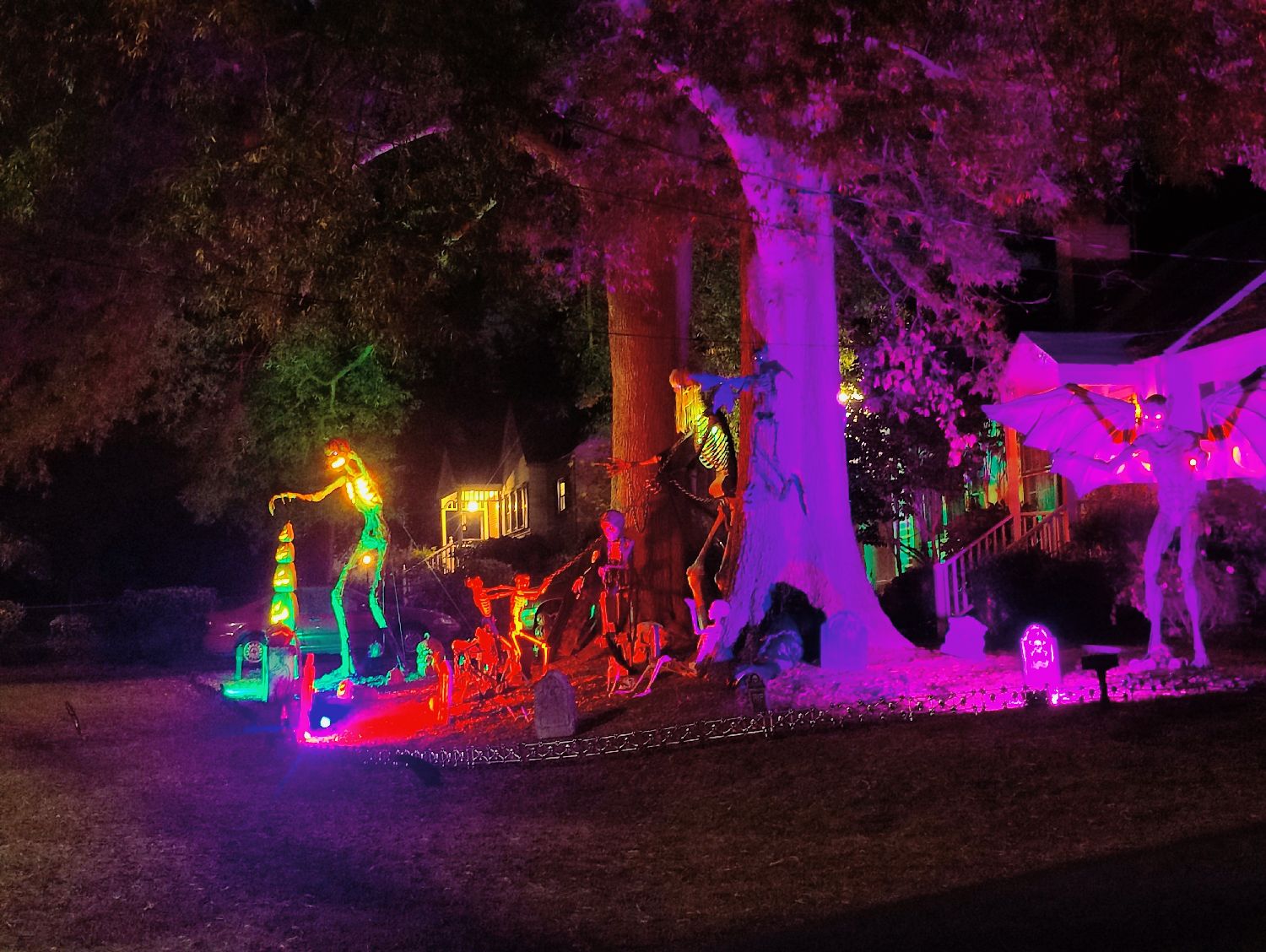 skeleton and demons