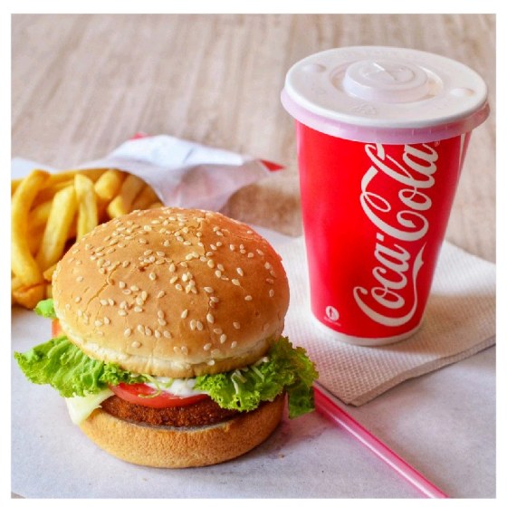 Chicken Burger Fries & coke 
