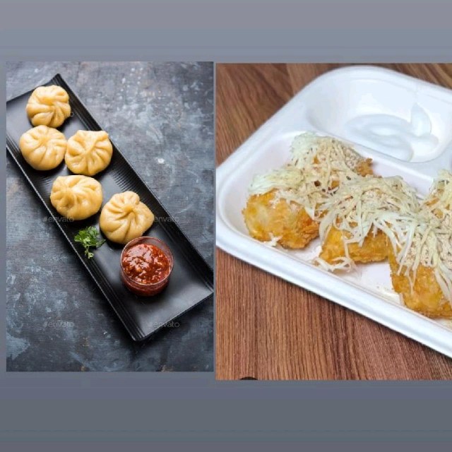 veg fried momos + paneer fried momos 