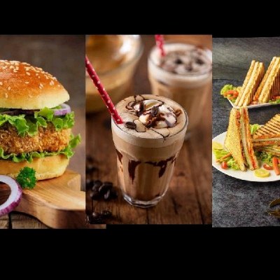 Cold Cofee+Veg Burger+Veg Sandwich 
