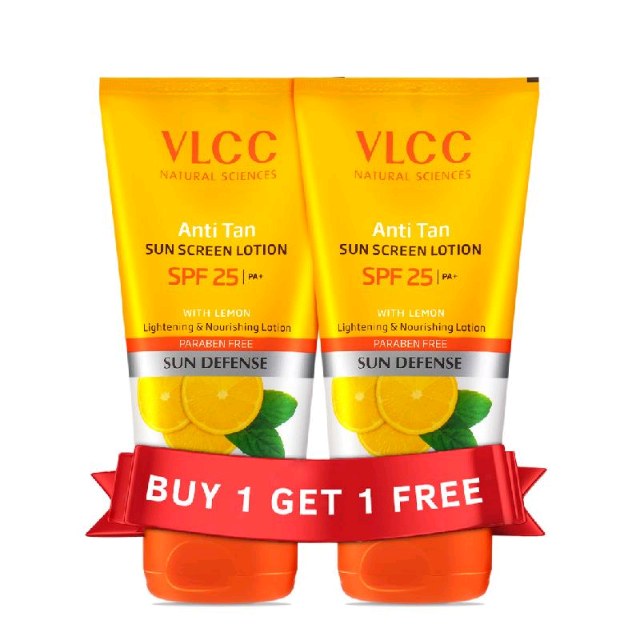 VLCC Anti Tan Sun Screen Lotion SPF 25 PA+F With Lemon 2x 150ml