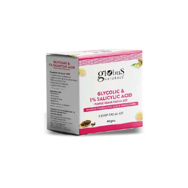 GLOBUS NATURALS Anti Acne Glycolic & Salicylic Acid 6 Step Facial Kit 40g