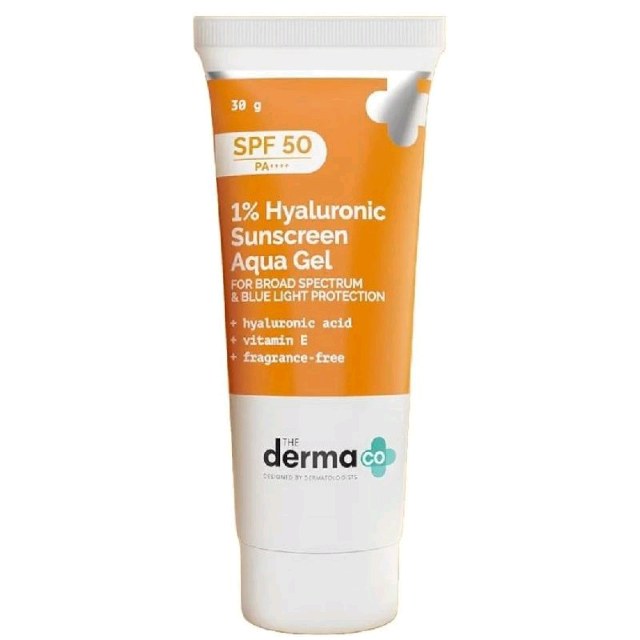 THE DERMA Co. 1% Hyaluronic Sunscreen Aqua Gel SPF 50 PA++++ 30g