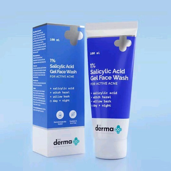 THE DERMA Co 1% Salicylic Acid Gel with Witch Hazel for Active Acne Men & Women 100ml